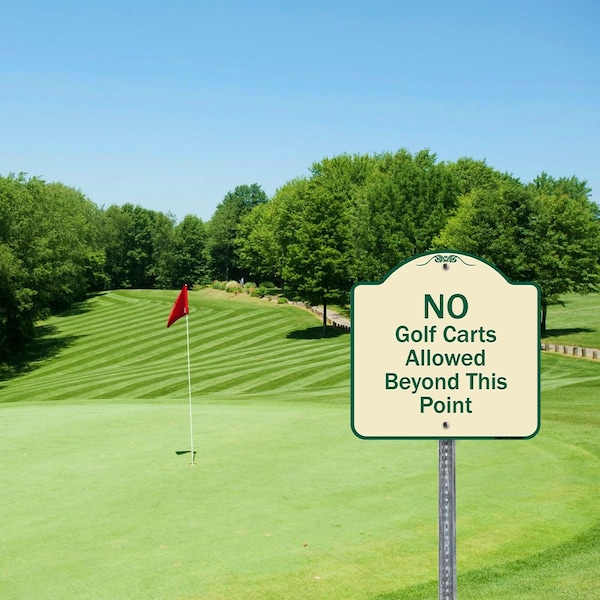 Designer Series Sign-Out Of Bounds, Tan & Green Heavy-Gauge Aluminum